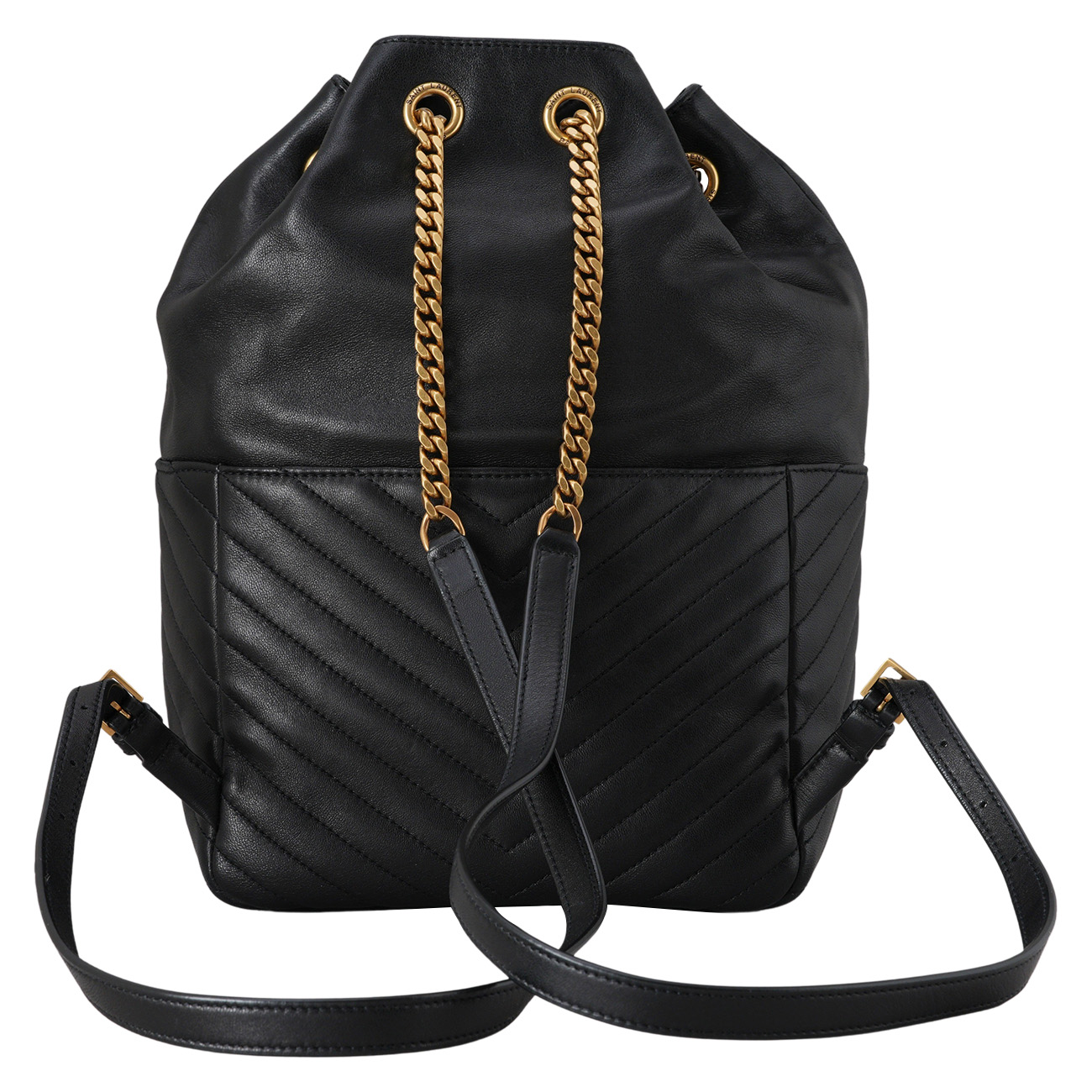 YVES SAINT LAURENT(USED)생로랑 672609 조 드로스트링 쉐브론 백팩